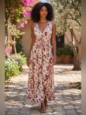 NWT Banana Republic Chiffon Twist-Back Maxi Dress Size XS